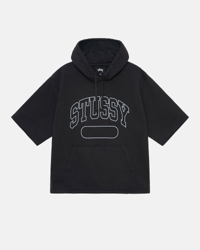 Stussy Ss Boxy Cropped Men's Hoodies Black | IL0000071