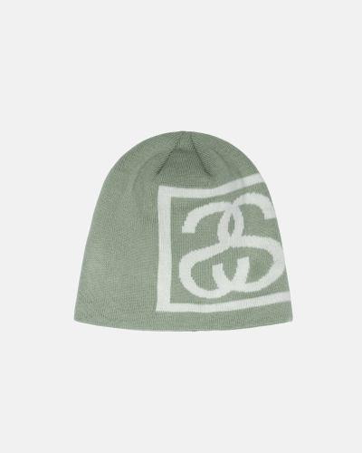 Stussy Ss Link Skull Men's Caps Olive | IL0000478