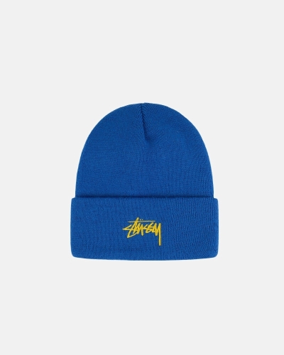 Stussy Stock Cuff Men's Beanie Blue | IL0000489