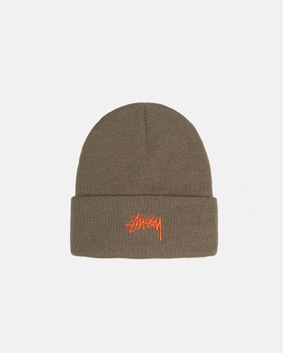 Stussy Stock Cuff Men's Beanie Chocolate | IL0000488