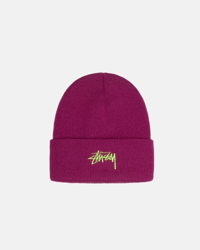 Stussy Stock Cuff Men's Beanie Purple | IL0000484