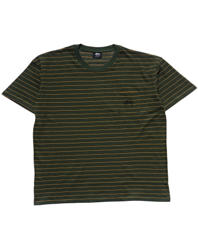 Stussy Stock Pocket SS Men's T Shirts Green | IL0000274