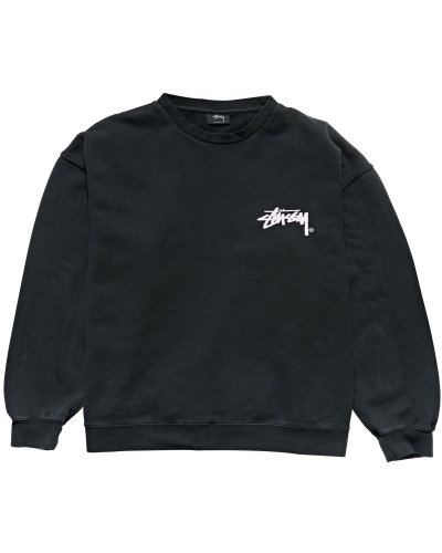 Stussy Stock Shadow Crew Men's Sweaters Black | IL0000852