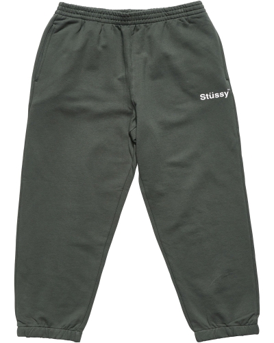 Stussy Text Fleece Men's Track Pants Green | IL0001007