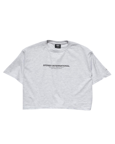 Stussy Text Waisted OS Tee Women's Sportswear White | IL0000798