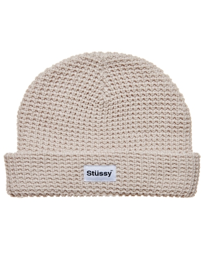 Stussy Trademark Waffle Beanie Men's Hats Brown | IL0000504