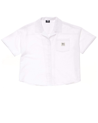 Stussy Vermont OS Shirt Women's Sportswear White | IL0000801