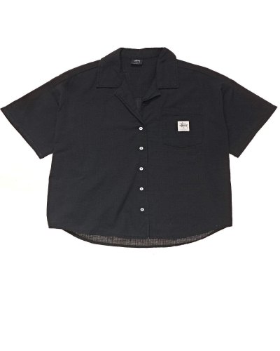 Stussy Vermont OS Shirt Women's Sportswear Black | IL0000803