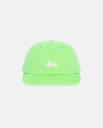 Stussy Washed Stock Low Pro Men's Caps Light Green | IL0000512