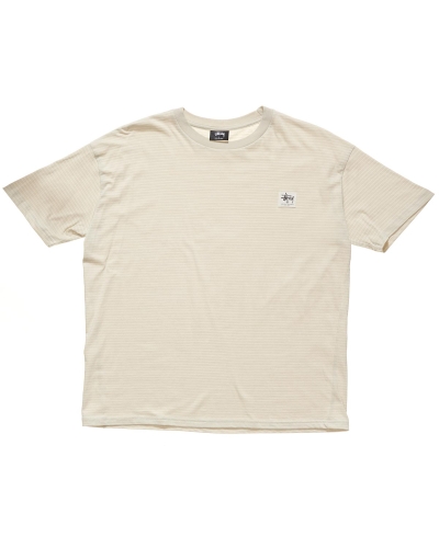 Stussy Work Stripe SS Men's T Shirts Brown | IL0000286