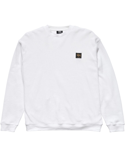 Stussy Workwear Waffle Crew Men's Sweaters White | IL0000866