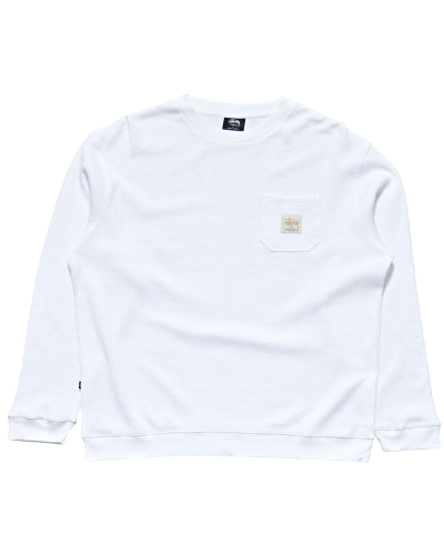 Stussy Workwear Waffle Crew Men's Sweaters White | IL0000867