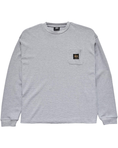 Stussy Workwear Waffle Men's Sweatshirts White | IL0000963